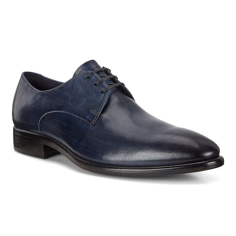 Men Business Ecco Vitrus Mondial - Derby Blue - India UQKCHY654